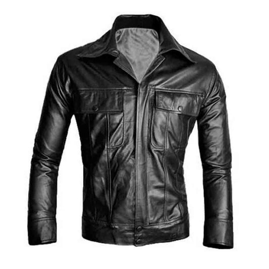 MENS Black ELVIS PRESLEY Real Soft Lambskin Leather Fashion ELVIS Style Jacket