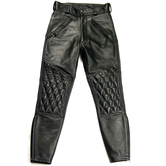 Pantalones de cuero de vaca real para hombre Paneles acolchados Pantalones Pantalones Bikers Jeans LederBreeches