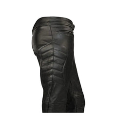 Mens Black Real Cowhide Leather Bikers Trousers Bikers Jeans Bikers Pants