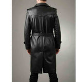 Men's Black Real Leather Matrix STEAMPUNK Van Helsing Trench Coat Most Sizes