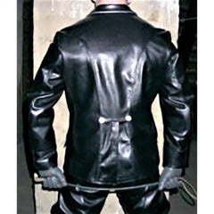 Chaqueta de piel de vacuno auténtica para hombre, uniforme alemán de la Segunda Guerra Mundial, color negro