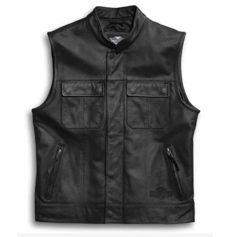 Harley Davidson Men's Foster Reflective Leather Vest