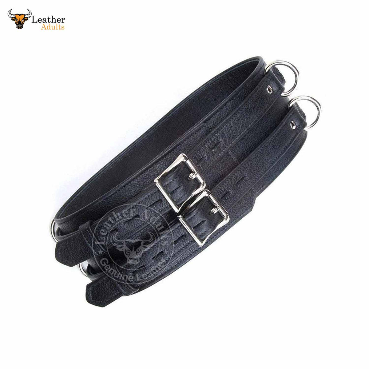 Womens Real Leather Bondage Locking Waist Cuff
