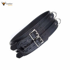Womens Real Leather Bondage Locking Waist Cuff