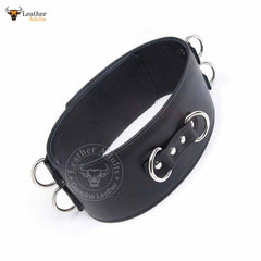 Womens Real Leather Bondage Locking Waist Cuff