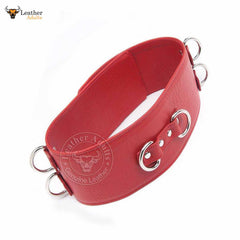 Womens Real Leather Bondage Locking Waist Cuff