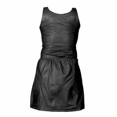 Ladies GENUINE LAMBS LEATHER BLACK SEXY DRESS