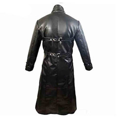MENS GOTHIC COAT GENUINE BLACK LEATHER STEAMPUNK VAN HELSING COAT T19