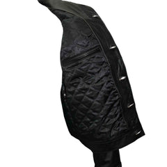 Chaqueta TRUCKER para hombre, clásica, negra, 100% piel de vaca REAL, estilo clásico 1280