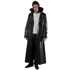 Gabardina gótica Steampunk de cuero puro 100% para hombre, gabardina gótica, gabardina Van Helsing Matrix