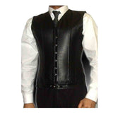Men's Lambs Leather Steel Boned Steampunk Waistcoat Vest Corset Goth Victorian Vest