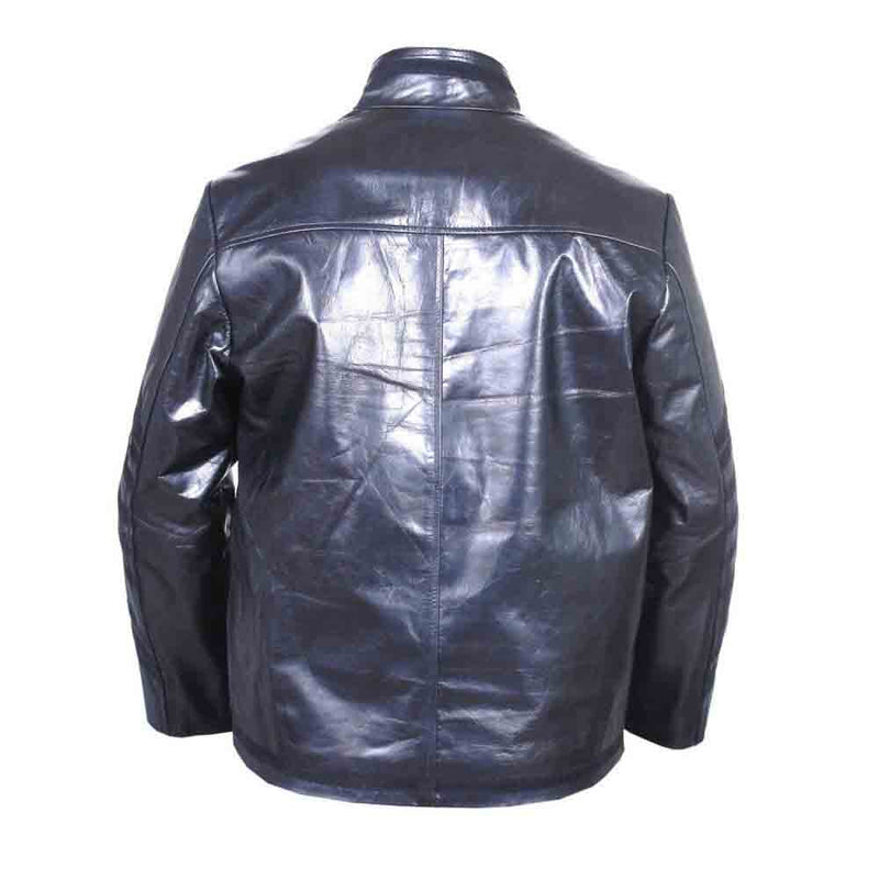 Men's REAL Cowhide LEATHER Black Steampunk Jacket Military Tunic Jackets