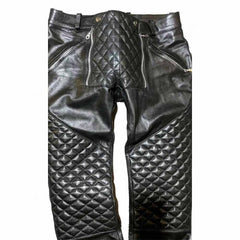 Detailed front view highlighting the quilted waist panel and heavy-duty zip closures.