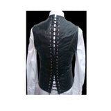 Men's Real Leather Steel Boned STEAMPUNK Waistcoat Vest Corset GOTH Victorian