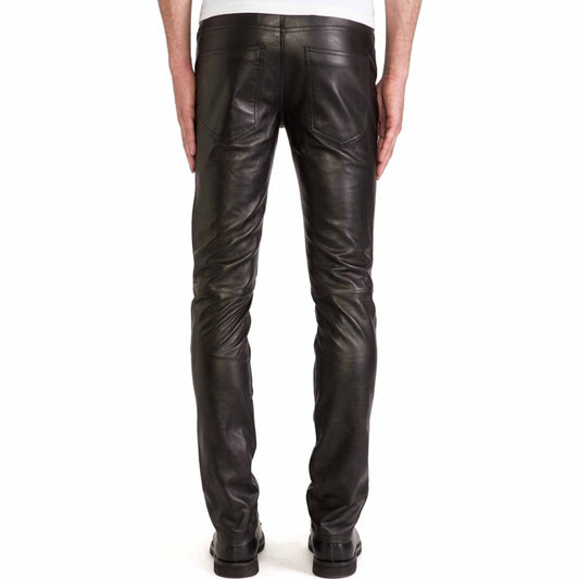 Men's Genuine Cowhide Skinny Pants Five pockets Jeans Style Premium Kink