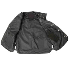 Chaleco de motocicleta de cuero negro genuino para hombre, chaleco de moto para motociclista