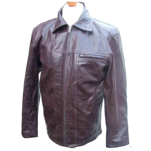 Chaqueta de piel auténtica para hombre, réplica de la película Leonardo DiCaprio, la mayoría de los tamaños
