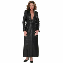 Womens Handmade Beautiful Real Lambskin Leather Steampunk Goth Trench Coat