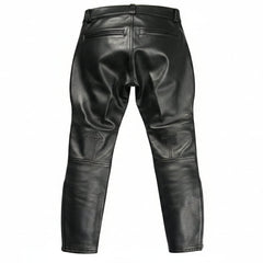 Men's Real Cowhide Leather BLUF Breeches Trousers Pants Bikers Jeans Leder Breeches