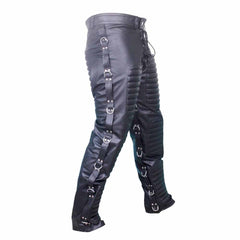 REAL LEATHER MENS BLACK JEANS Goth Bondage Clubwear Most sizes available