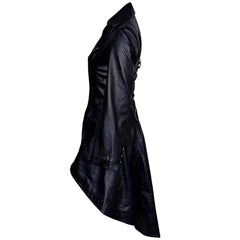 Womens Beautiful and Sexy LAMBS Leather Gothic, Goth Ladies Trench Coat