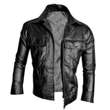 HOMBRE Negro ELVIS PRESLEY Real Suave Piel de Cordero Moda ELVIS Estilo Chaqueta