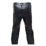 Pantalones vaqueros estilo 501 elegantes y sexys de cuero de vaca negro para hombre, pantalones BLUF, pantalones de motociclista