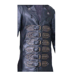 Gabardina Matrix STEAMPUNK Van Helsing de cuero de vaca real negro para hombre con capucha desmontable