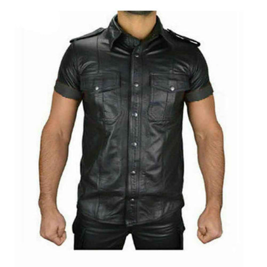 Camisa de uniforme de policía para hombre y niño, camisa de piel de cordero suave auténtica, todas las tallas, Gay