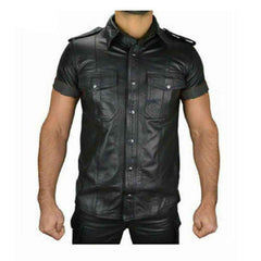 Camisa de uniforme de policía para hombre y niño, camisa de piel de cordero suave auténtica, todas las tallas, Gay