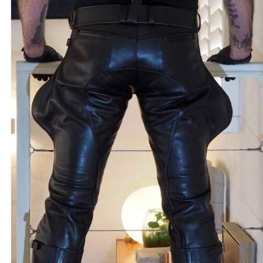 Pantalones de cuero de vaca para hombre Pantalones Lederjeans BLUF Pantalones Lederhosen Calzones