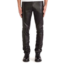 Pantalones pitillo de piel de vaca auténtica para hombre, cinco bolsillos, estilo vaquero, Premium Kink 