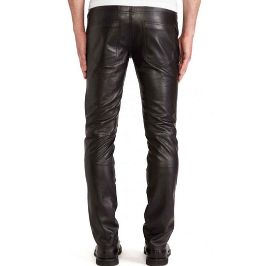 Men's Genuine Cowhide Skinny Pants Five pockets Jeans Style Premium Kink