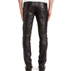 Pantalones pitillo de piel de vaca auténtica para hombre, cinco bolsillos, estilo vaquero, Premium Kink 