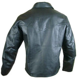 Men's GENUINE LEATHER Biker Shirt Pullover Top MOST SIZES AVAILABLE