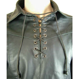 Men's GENUINE LEATHER Biker Shirt Pullover Top MOST SIZES AVAILABLE
