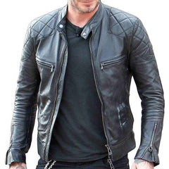 Chaqueta de piel auténtica para hombre, réplica de David Beckham, la mayoría de los tamaños
