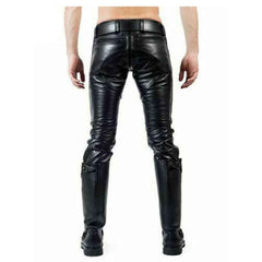 Pantalones de cuero para hombre, pantalones vaqueros acolchados con doble cremallera, pantalones tipo pantalón BLUF Leder Jeans