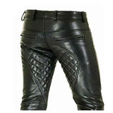Men's Original Leather Trouser Jeans Breeches Padded Pants BLUF Lederhosen Bikers