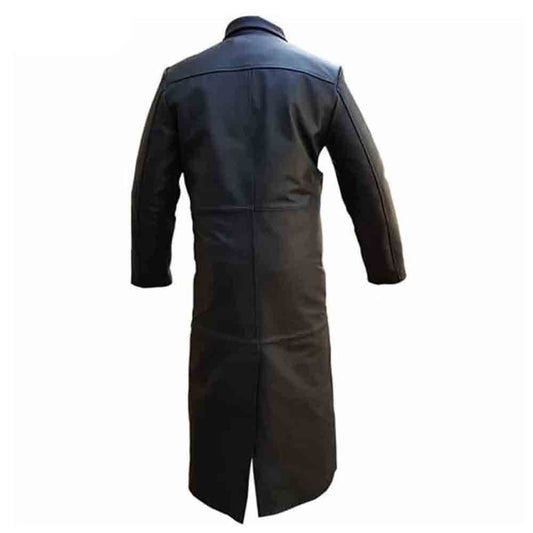Gabardina gótica Matrix de cuerpo entero de cuero de vaca puro para hombre T1