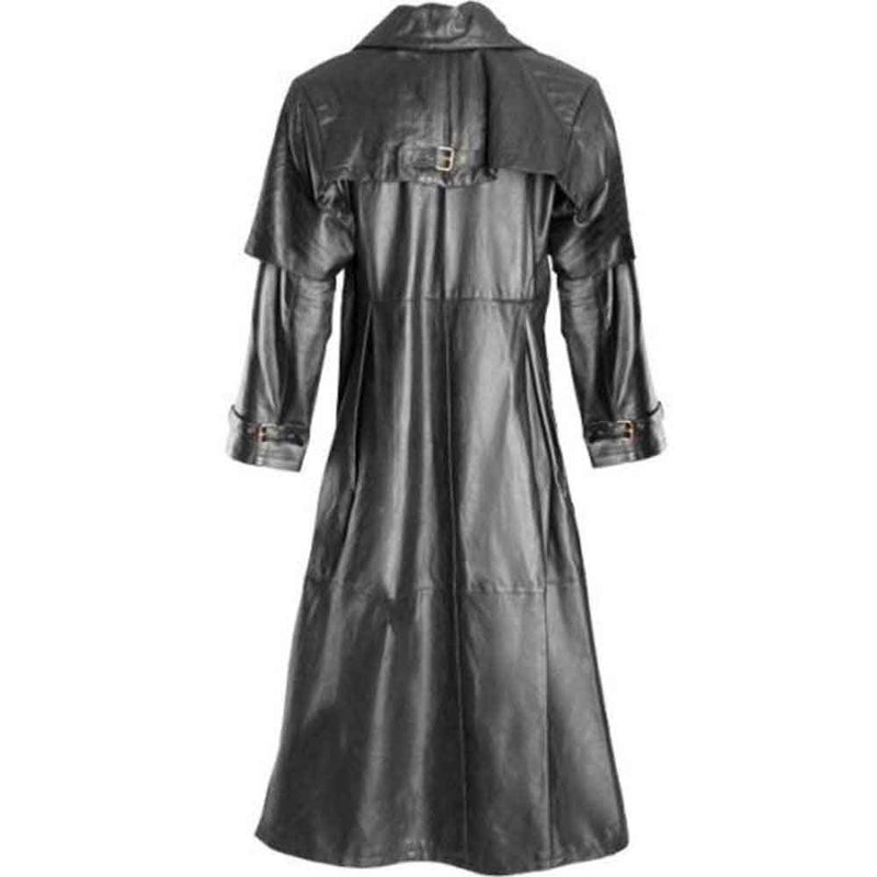 Men's Pure LAMBS LEATHER Goth Steampunk Gothic Trench Coat Van Helsing Matrix Trench Coat