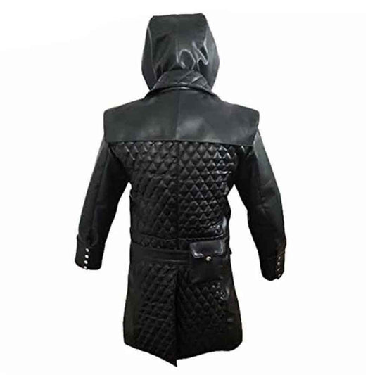 Gabardina gótica Matrix de cuero de vaca negro para hombre Gabardina gótica Steampunk gótico T23 NEGRO