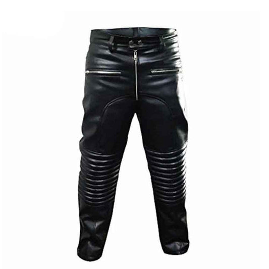 Mens Real Cowhide Leather Pants Leather Jeans BLUF Pants Bikers Trousers