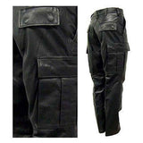 Men's Real Leather Cargo Jeans Heavy Duty Trousers MOST SIZES AVAILABLE