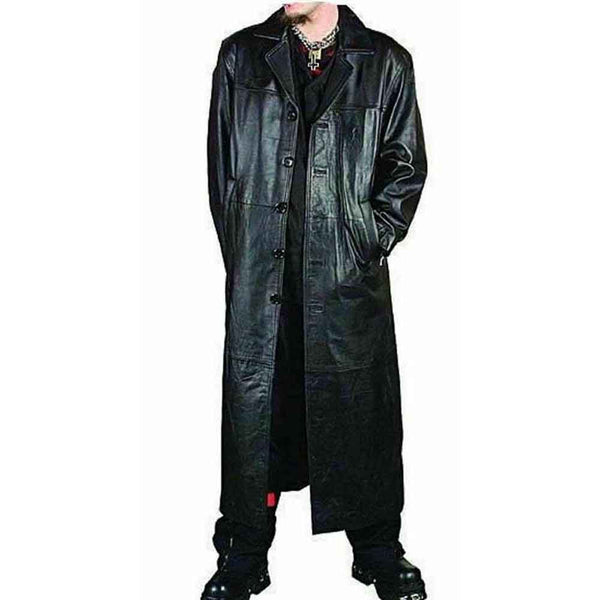 Men's Real Leather Goth Gothic Van Helsing Matrix Trench Coat Most Sizes