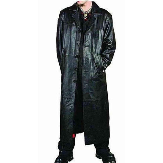 Gabardina gótica de cuero auténtico para hombre, estilo Van Helsing Matrix, en la mayoría de los tamaños