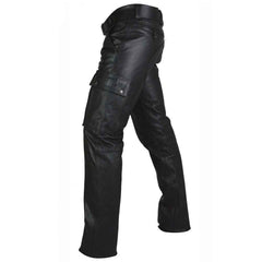 Men's Real Leather Pants Cargo Pockets Pants Bikers Leather Trousers