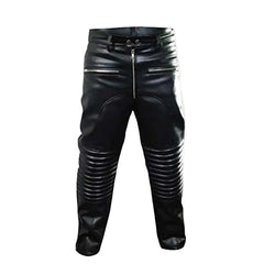 Mens Real Cowhide Leather Pants Leather Jeans BLUF Pants Bikers Trousers