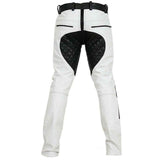 Pantalones de cuero de vaca blanco y negro para hombre BLUF Saddleback pantalones tipo pantalón
