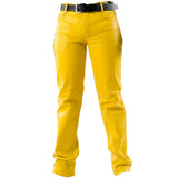 Mens Yellow Cowhide Leather Sleek and Sexy 501 Style Jeans BLUF Pants Bikers Trousers